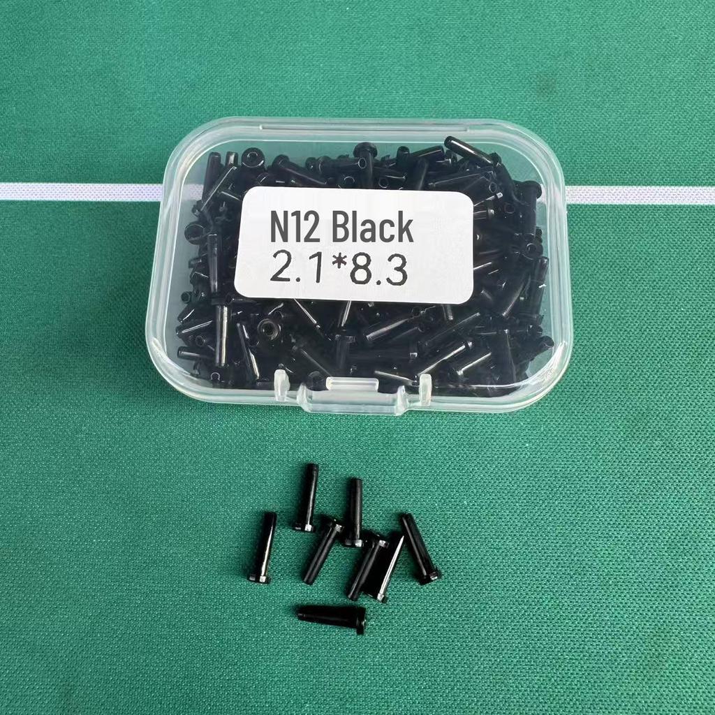 Black N12 Badminton Racket String Protection Tubes - Assorted Sizes, Anti-Collapse, Two-Piece Boxed Set