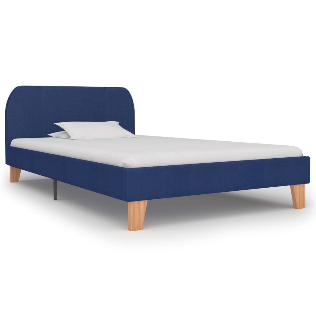 Bed Frame Blue Fabric 90 x 200 cm