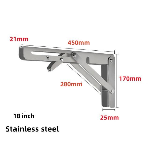 2 soportes de estante plegables de acero inoxidable de alta resistencia, bisagras de mesa en forma de L plegables para montaje en pared para banco y mesa con tornillos