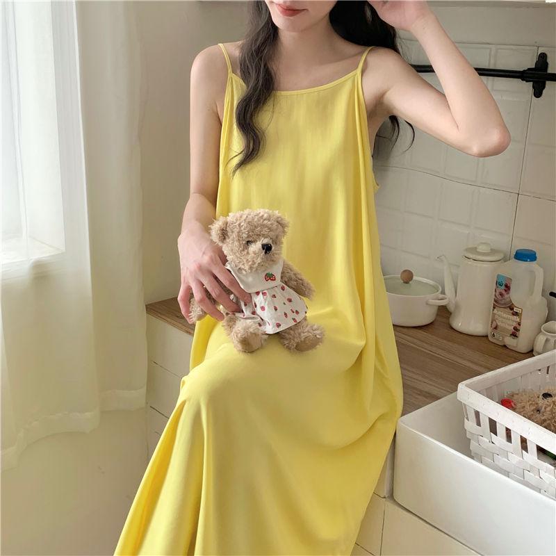Japanese Cotton Silk Camisole Nightgown - Summer & Spring Princess Style One Size