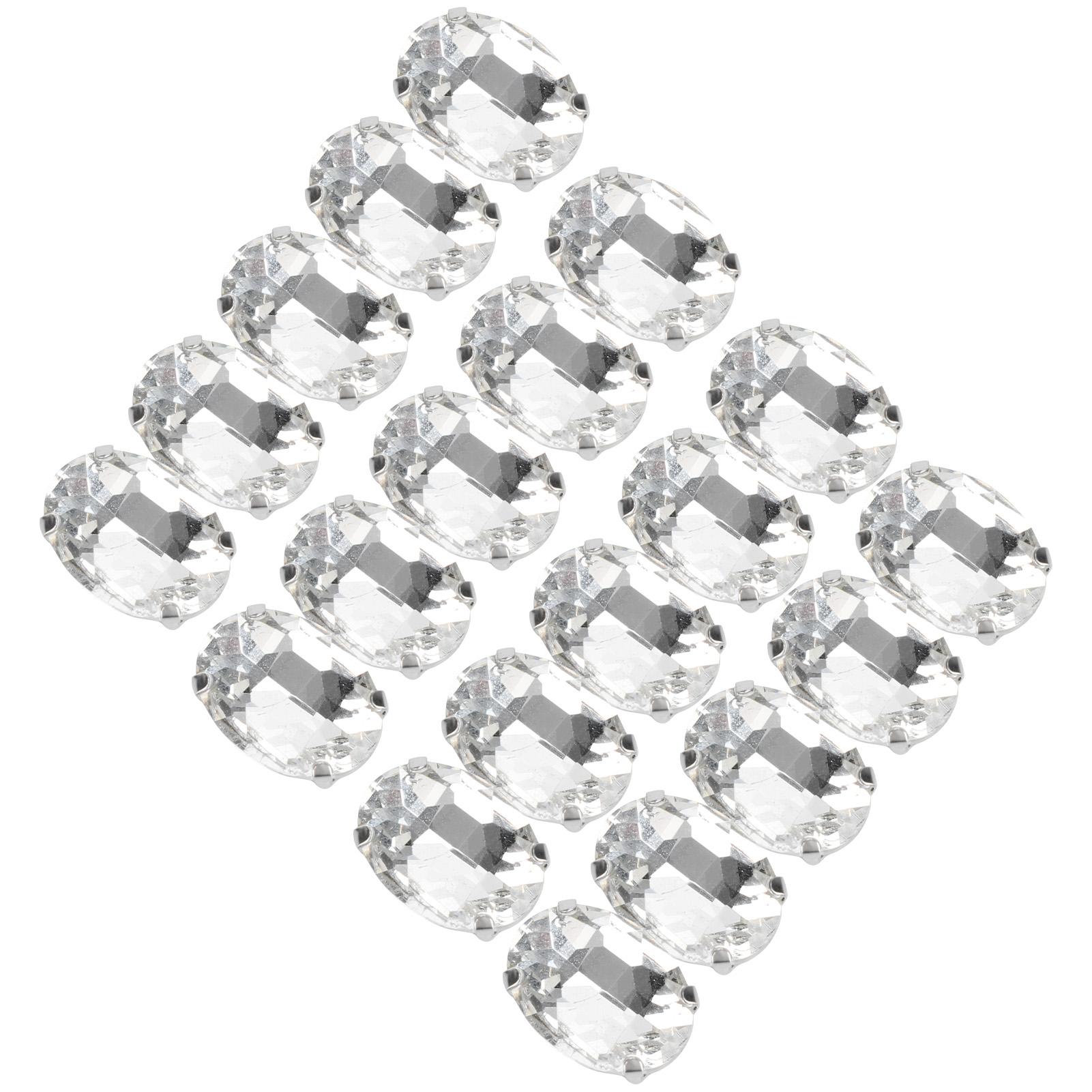 

20 шт. Стразы с цапами Блестящие Сделай сам Ручное шитье Украшение для обуви Аксессуары для одежды(18 x 13 мм Овал