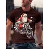 Christmas Tree Pattern Men's T-Shirt Funny Santa 3D Print Summer Casual Short Sleeve Crew Neck Top
