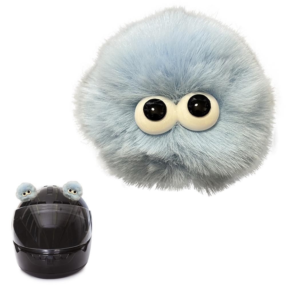 Hard Hat Ear 2pcs Creative Big Eyes Plush For Hardhat Funny Plush Ears Round Ear Headgear Decorations Head Doll Plush For Motorc