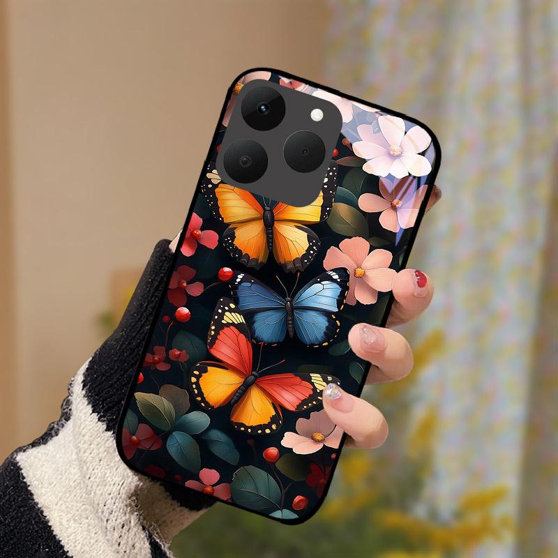 Für Realme 15T 15 T 5G Hülle Luxus Mode Gehärtetes Glas Rückseite Für Realme15T Stoßfester Bumper Funda RMX5111 RMX5112 Etui