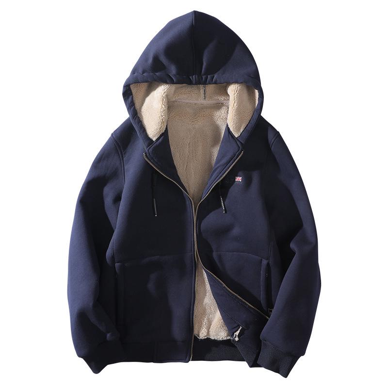 Fleece Thick Men Hooded Sweatshirts Men Jackets Streetwear Hoodies Big Tall Men Jackets Coat