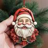 2D Santa Hanging Ornament Cartoon Car Acrylic Keychain Cute Christmas Tree Pendant  Home Decor