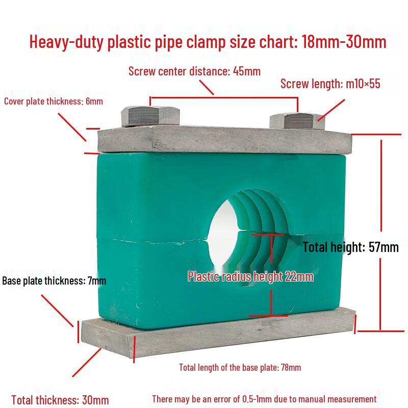 XMSJ Heavy-Duty Plastic Pipe Clamp Pipe OD 20mm
