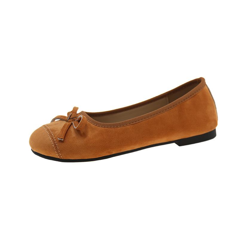 

Туфли-балетки с бантом женские весна 2025 новые на плоской подошве с мелким вырезом одинарные туфли повседневный темперамент с юбкой вечерний бриз 40