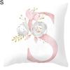 Orion English Alphabet Floral Print Pillow Case Waist Cushion Cover Wedding Bed Decor