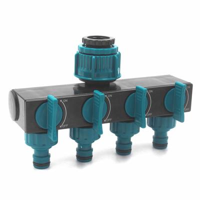 4-Wege-Wasserverteiler, Gartenbewässerungsadapter, Schlauchanschluss für Gartenbewässerung, Rasen