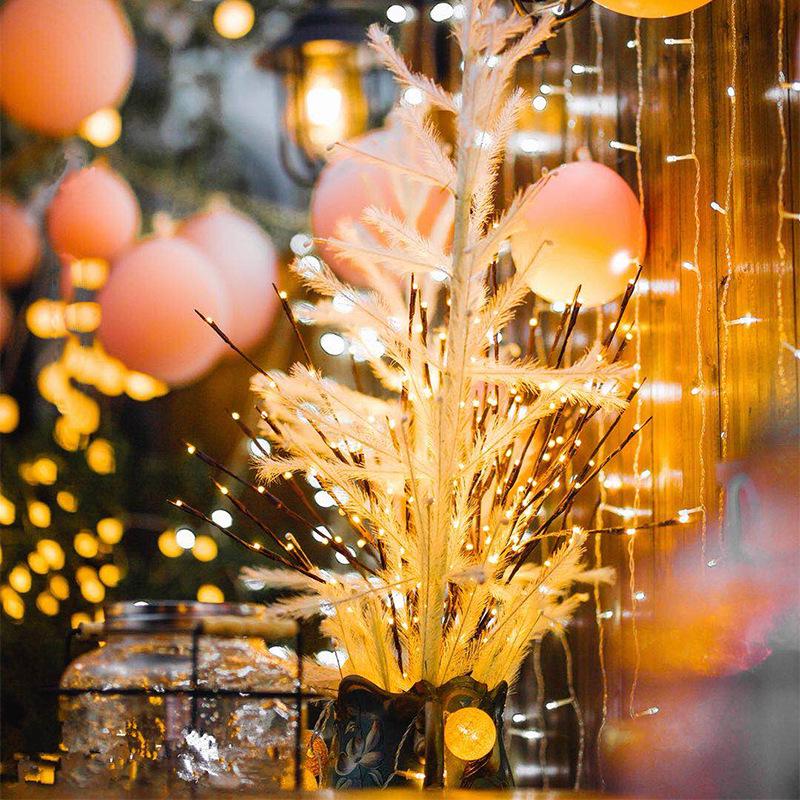 1 PC White Birch Branch Lights Battery Operated 20 LED Fairy Lights Willow Branches for Home Bedroom Inside Outdoor Decoration