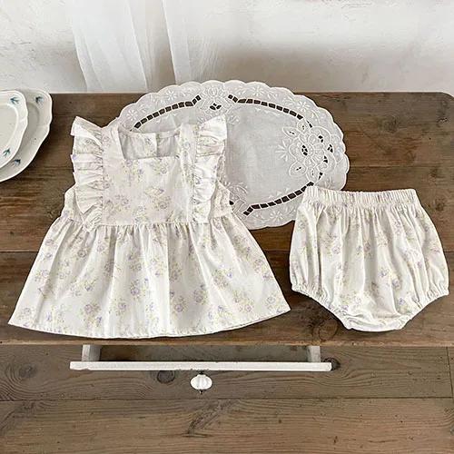 2025 New Summer 0-3Yrs Children Clothes Suit Sleeveless Solid Color Denim Vest+Shorts Newborn Baby Girls Clothing Set