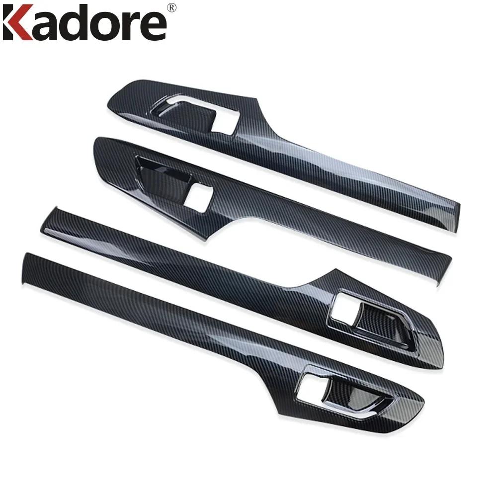 For Toyota Highlander XU70 Kluger Hybrid -2024 Carbon Fiber Car Inner Door Handle Bowl Panel Cover Trim Interior Accessories