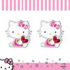 Hello Kitty Ohrstecker Sanrio Versilbert Kristall Ohrringe für Offiziell Lizenzierte Hello Kitty Kristall Ohrringe, Damen, Schmuck., Messing,