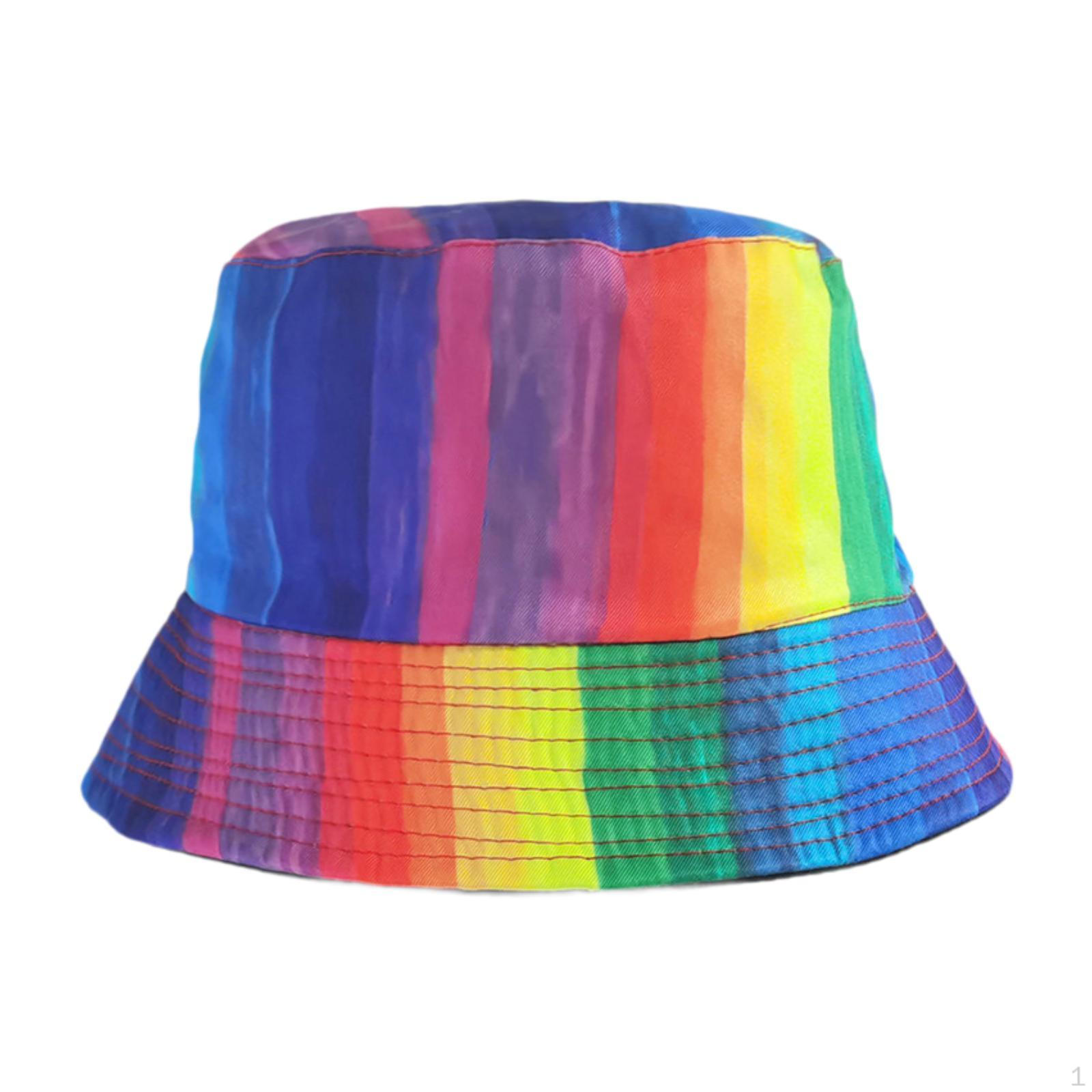 

Bucket Hat for Beach Mountain Climbing Backpacking Camping Hiking Rainbow C