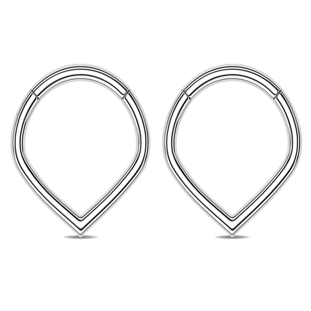 Heart Hinged Nose Ring Hoop Teardrop Septum Hoop Conch Daith Helix Ring Hoops Rook Tragus Ring Lip Ring Cartilage Earrings Hoop
