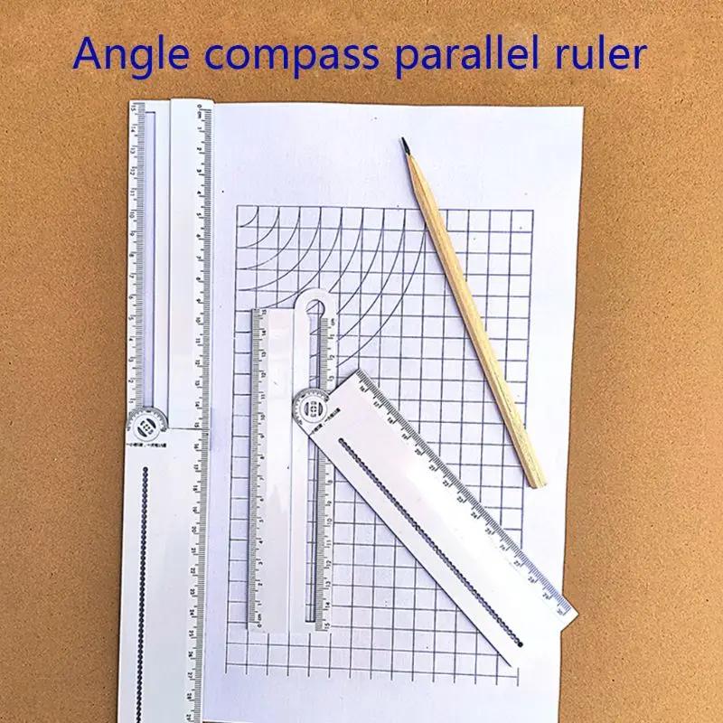 1pcs Simple Style 30cm Transparent Rectangle Ruler Protractor Student Stationery Drawing Tool Supplies 1XCE