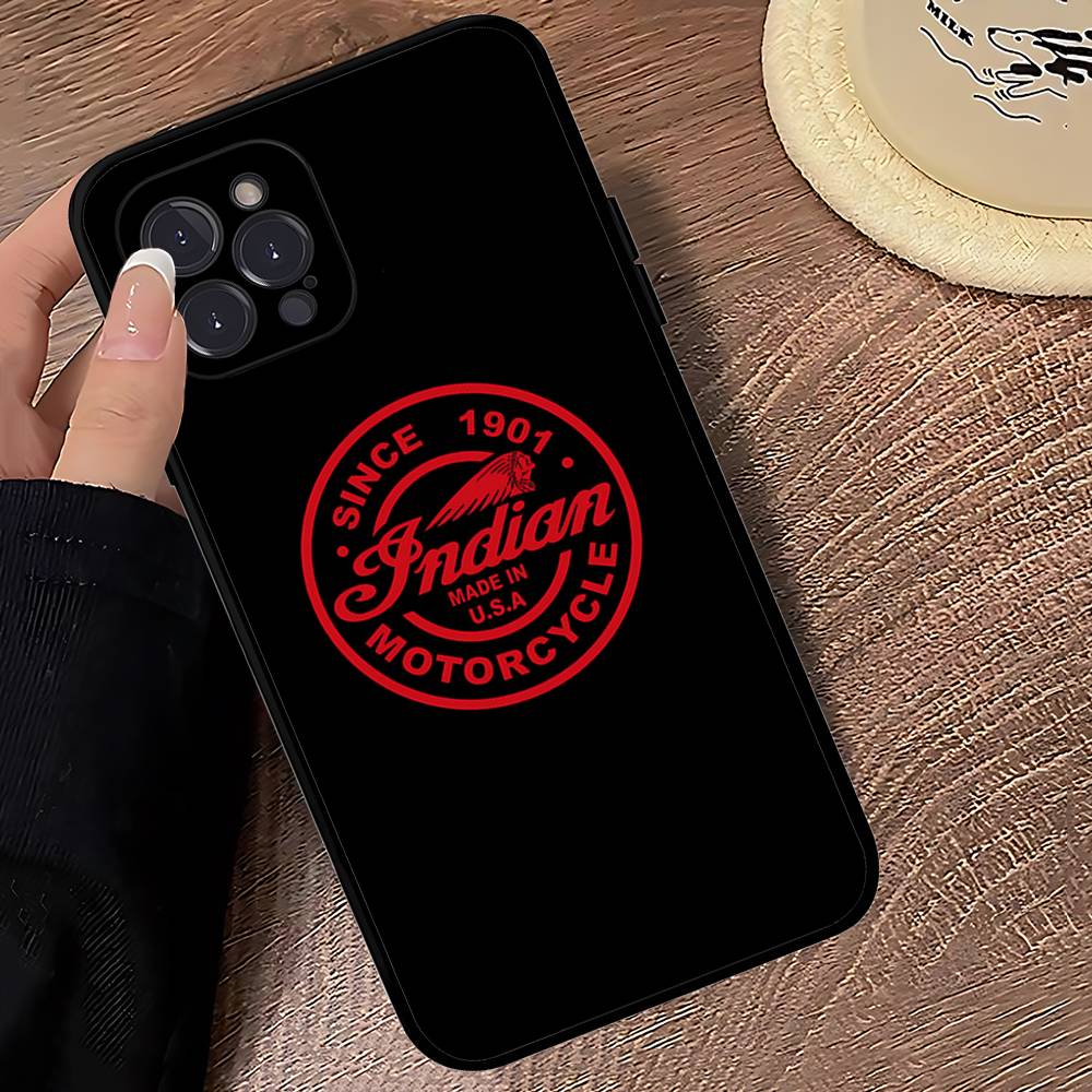 

I-Indian Motorcycle Для IPhone 17 16 15 14 13 12 11 Pro Max Plus Ударопрочный Черный Мягкий Чехол для Телефона iPhone 17 Pro