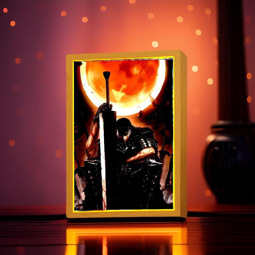 Anime Figure Light Painting Photo Frame Berserk Behelit Griffith Action Figures Led Lamps Room Decor Chirstmas Gifts moon Lamp