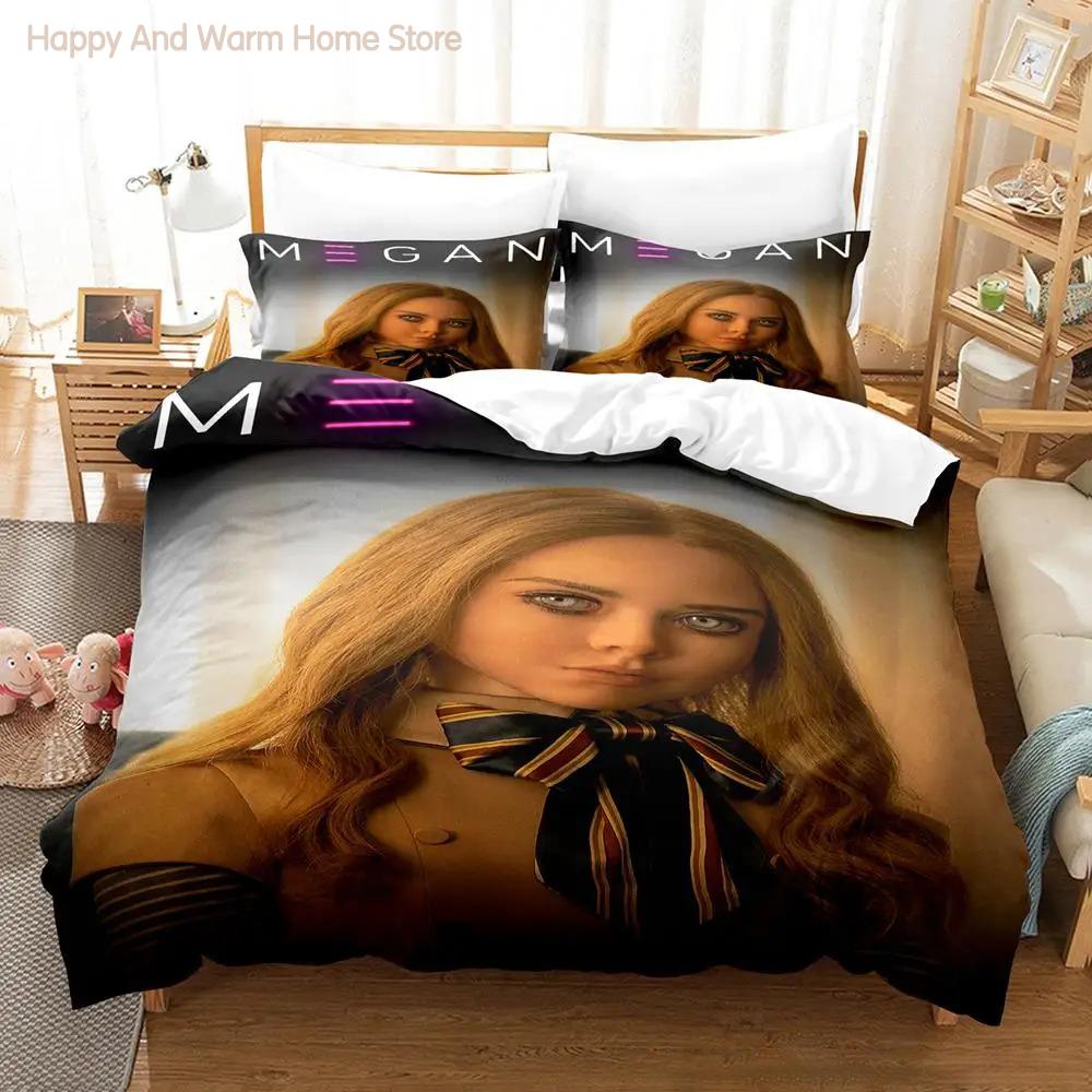 M3Gan Movie Bedding Set Single Twin Full Queen King Size Bed Set Aldult Bedroom Duvetcover Sets 3D Anime Bed Sheet Set