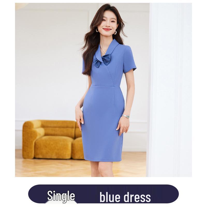 Dámské letní pracovní šaty 2024 vysoké kvality s kapsami - Ideální pro kosmetické salony a klenotnictví