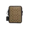 Coach Sullivan Coated Canvas Pebbled Leather Crossbody Bags Small Men's Khaki Charcoal (Unisex) Crossbody Bags CC090 QBTUP