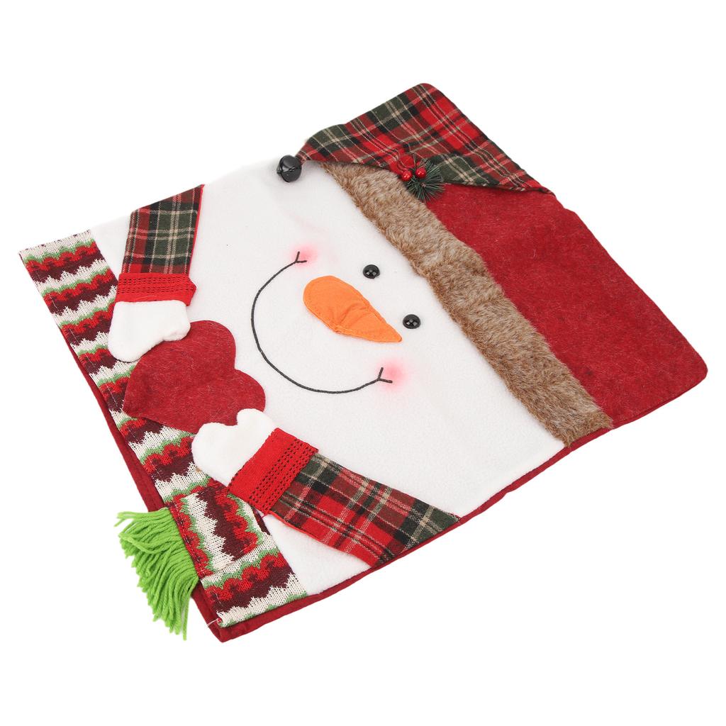 Weihnachtsessen Stuhllehnenbezüge Einfach zu installieren Weich Knitterarm Rutschfest Weihnachts-Stuhlhussen für Esszimmer