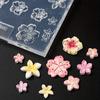 3D Charm Silicone Nail Carving Mold - Five-Petaled Island Egg Flower & Cherry Blossom Design Stamping Plate for DIY Manicure, Nail Art Tools