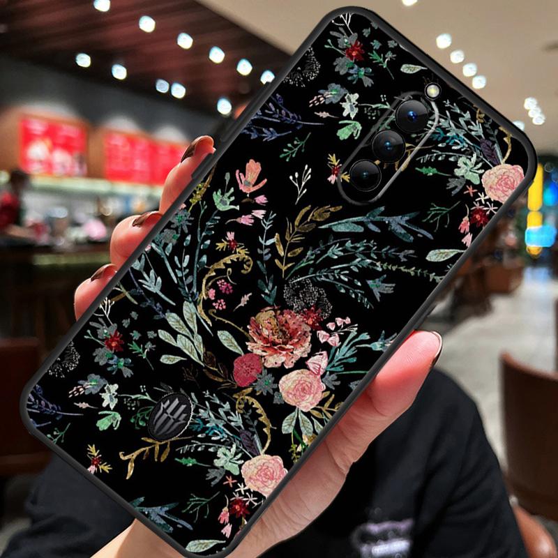 Mitternachtsblumen Hülle Für ZTE Nubia Red Magic 10 Air 7 6S 7S Pro Red Magic 11 10 9 8 8S 9S 10S Pro Plus Abdeckung