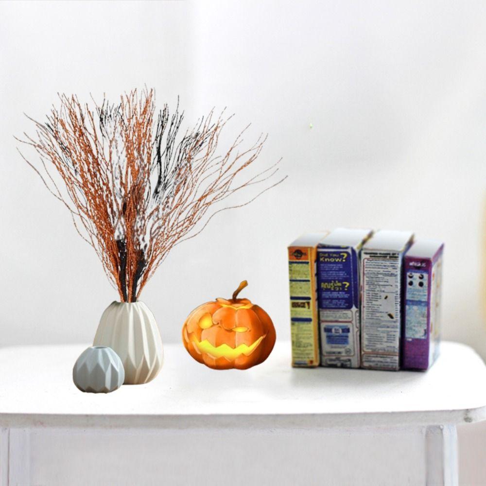 

Оранжевый/черный искусственный букет, микропейзаж, сделай сам, цветочные поделки, украшения для Хэллоуина, вечеринки