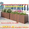 Outdoor Carbonized Wood Rectangular Planter Box