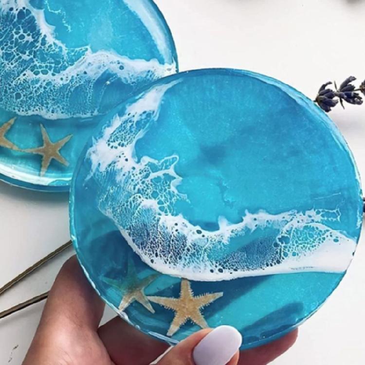 Resin Coaster Molds,Round Coaster Mold for Epoxy Resin,Silicone Coaster Mold Round Epoxy Mold for DIY Craft Cup Mat Tray