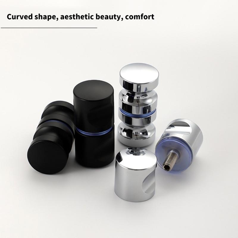 Pack of 2 Stylish Contemporary Glass Door Handles Aluminum Alloy Materials Bathroom Accessory for Wet Environment