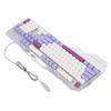 Mechanical Feeling Keyboard 104 Keys Colorful Light Up USB Wired Computer Keyboard with Wrist Rest Spill Resist Triple