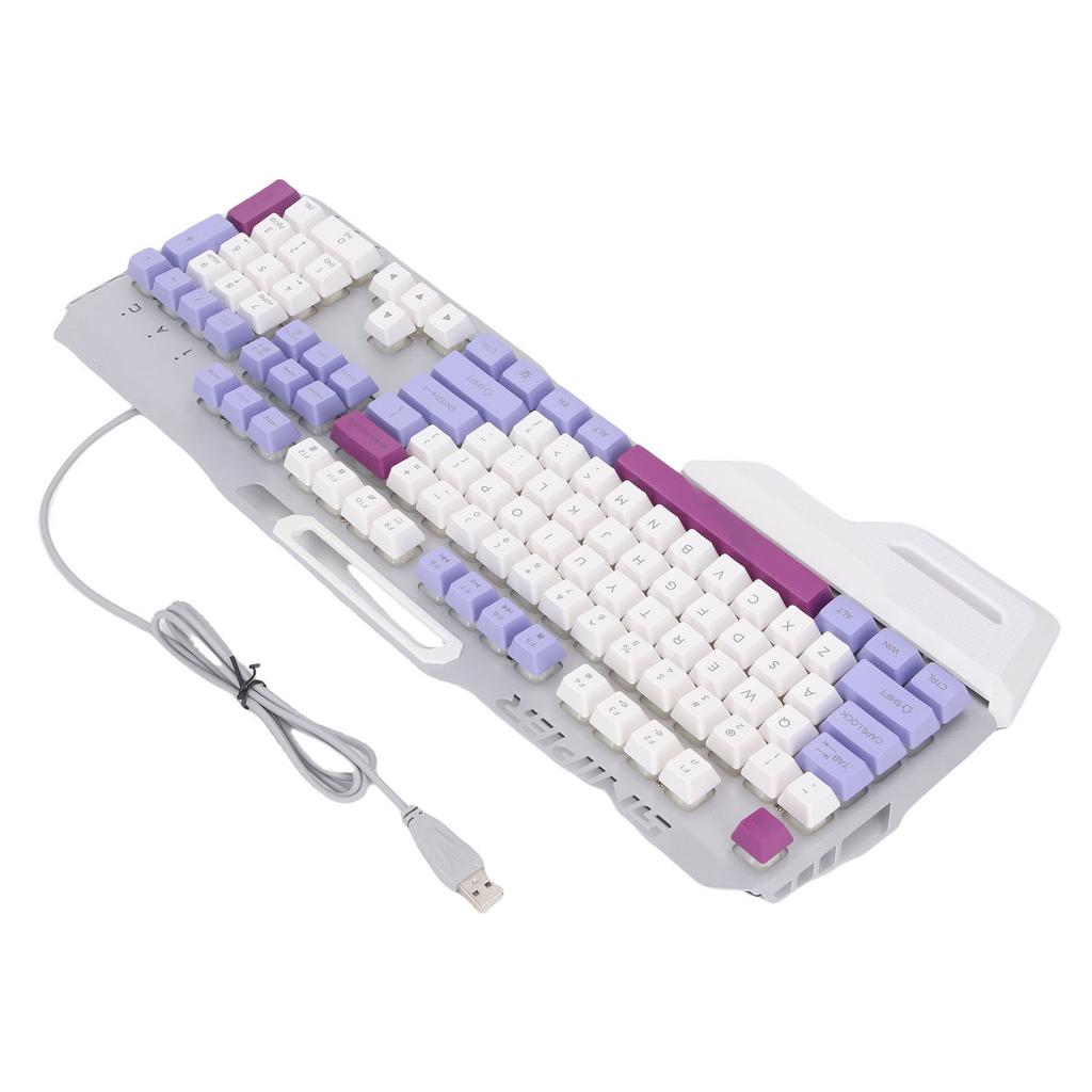 Mechanical Feeling Keyboard 104 Keys Colorful Light Up USB Wired Computer Keyboard with Wrist Rest Spill Resist Triple