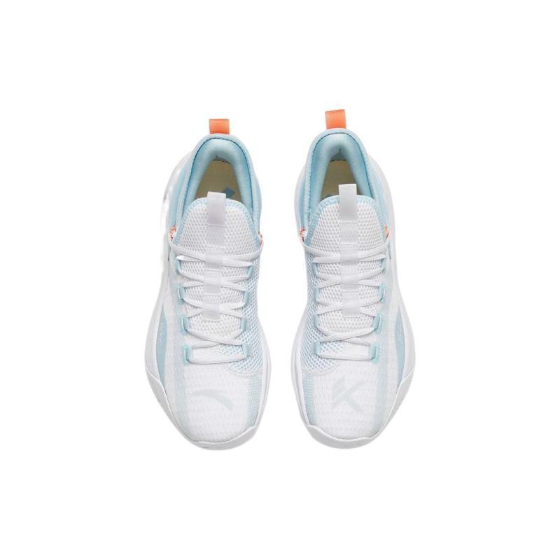 Anta KT Slip Resistant Abrasion Resistant Low top Basketball Shoes Men's White Blue Sneakers 112321606-1