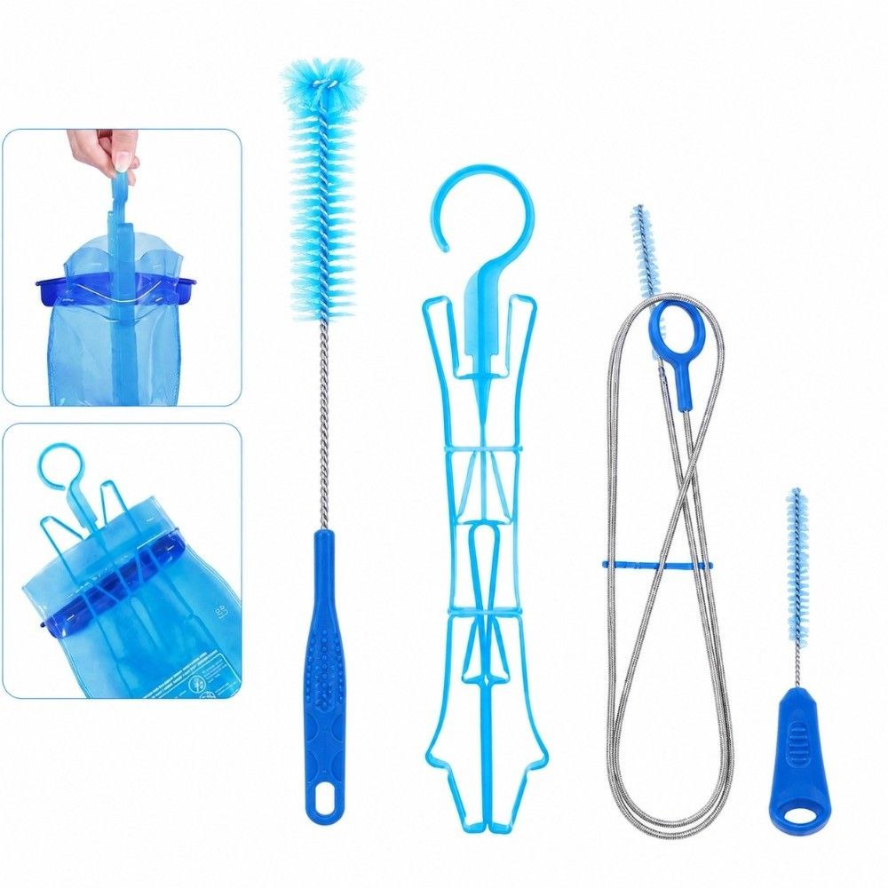 Flexible Water Reservoir Cleaning Tools Collapsible Drying Frame Hose Brush Set Hiking