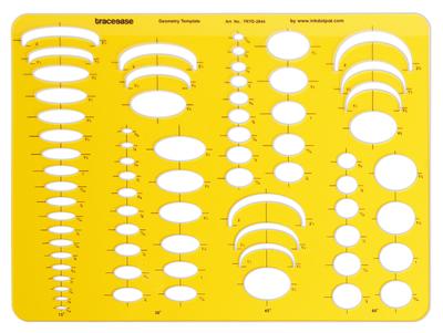 Traceease Trace Simple Trace Stable, Four-In-One Ellipse Template, Geometry Stencil Scale for Students, 30.4 Cmx