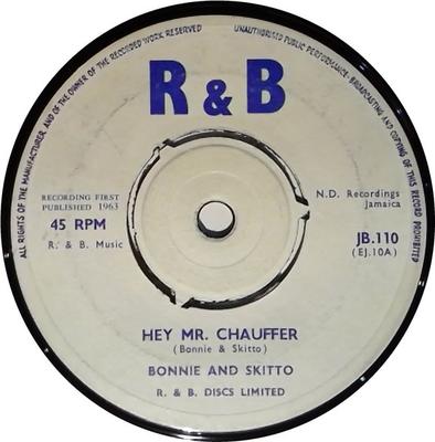 7inch Record BONNIE & SKITTO / DON DRUMMOND - Hey Mr. Chauffer / Jet Stream JB110 R&B 1963 UK Reggae, Ska & Dub Used