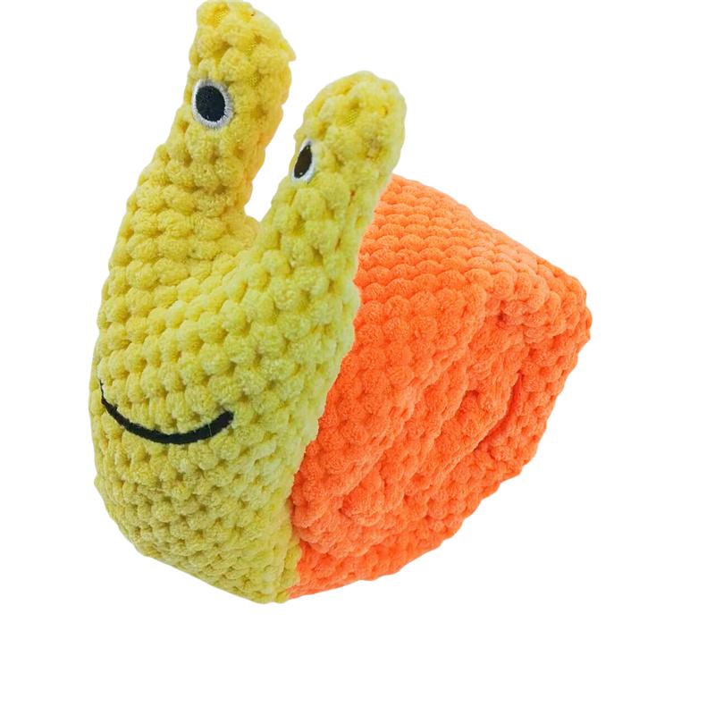 Dog Puzzle Feeder Interactive Toy Indestructible Plush Sound Squeak Puppy Toys For Resistant Foldable Snail Dogs Pet Supplies