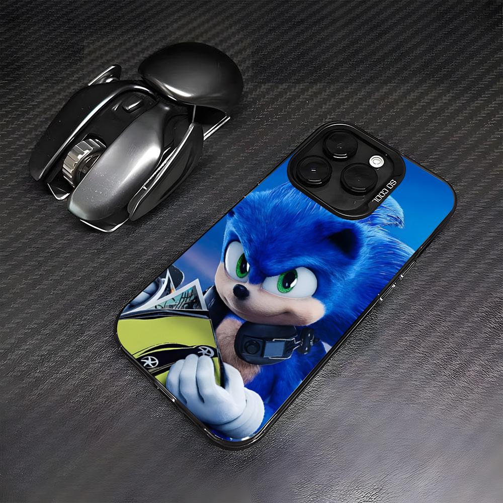 Cute S-Sonics Hedgehog Phone Case For IPhone17 Air 16 15 14 Plus 13 12 11 Pro 7 8 XS Max XR Silver Black Bumper Case