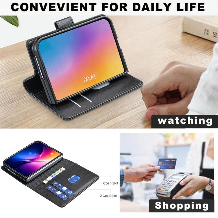 Litchi Texture RFID Anti-Theft PU Leather Wallet Phone Case For iPhone Duo