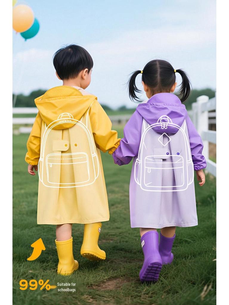 Stormproof One-Piece Raincoat for Children, 2025 Design - Ideal for Boys and Girls Ages 2+ in Kindergarten and Primary School.