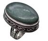 Green Aventurine Natural Gemstone Silver Plated Ring US Size-7" R 442