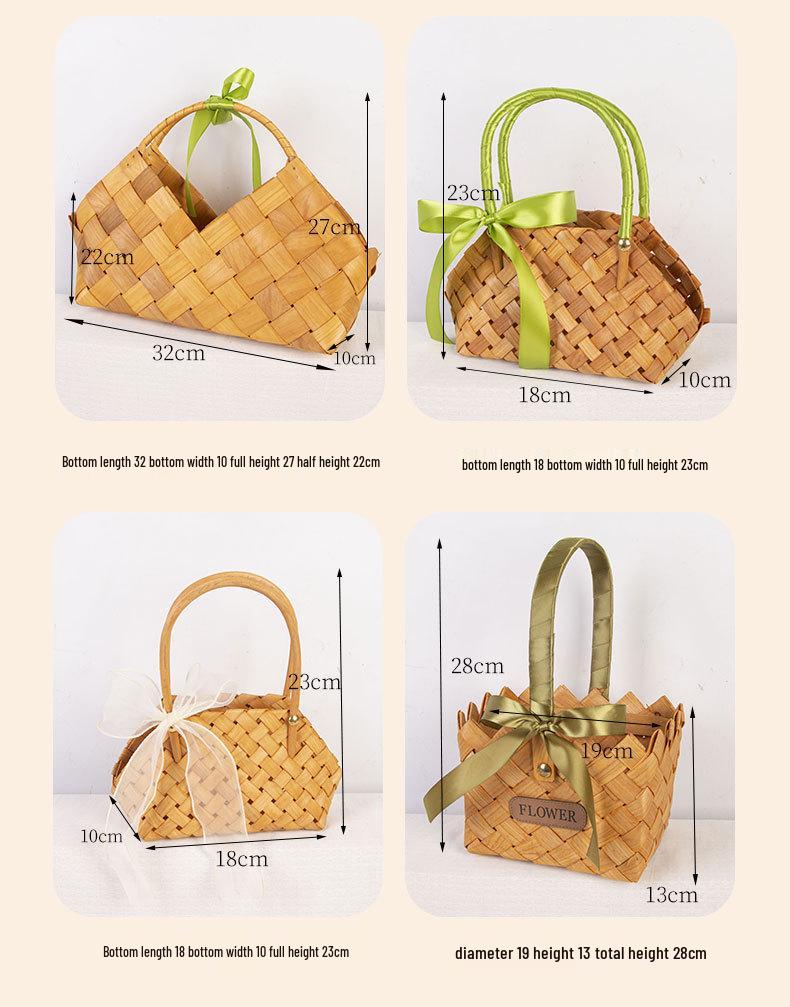 Hand-Woven Rattan Flower Basket: Living Room & Bedroom Storage and Decoration