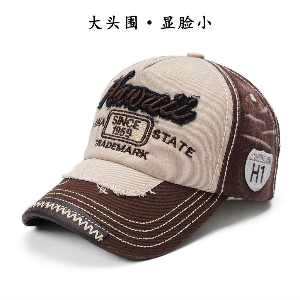 Korean Retro Men Women Baseball Hats Cotton Snapback Caps Embroidery Washing Versatile Fashion Letter Leisure Sunscreen Outdoor
