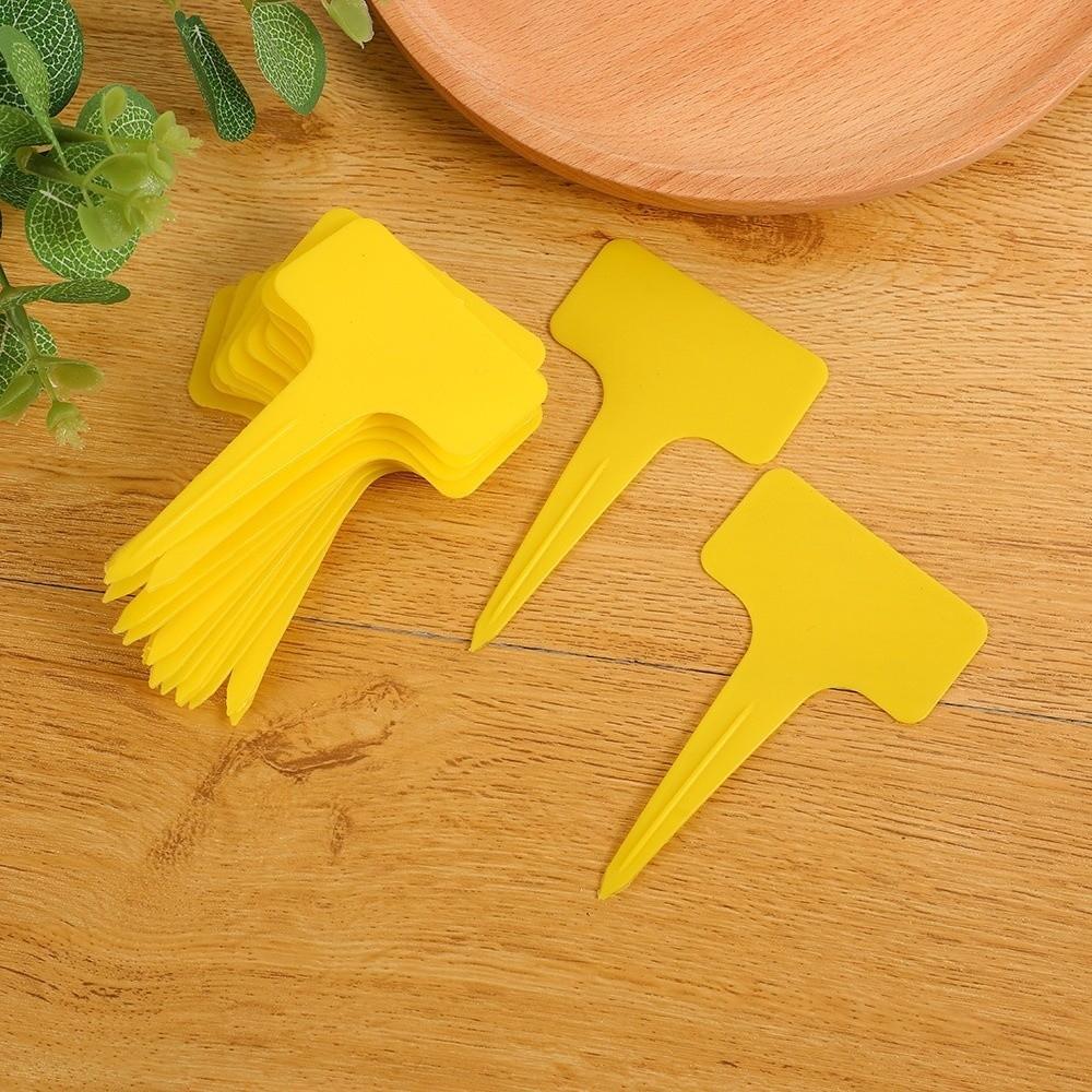 100PCS Waterproof Nursery Garden Plant Tags Moisture-proof Thickened T-type Tags Sunscreen Decorative Stake Tags Potted Plants