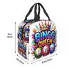 Bingo Queen Best Player Of Vacation Bingo Insulated Lunch Bag for Women Kids Portable Food Boxes Thermal Lunch Box Tote