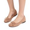 Women Bow Tie Ballet Flats Square Toe Slip On Lightweight Comfortable Casual Flat Shoes for Daily Wear