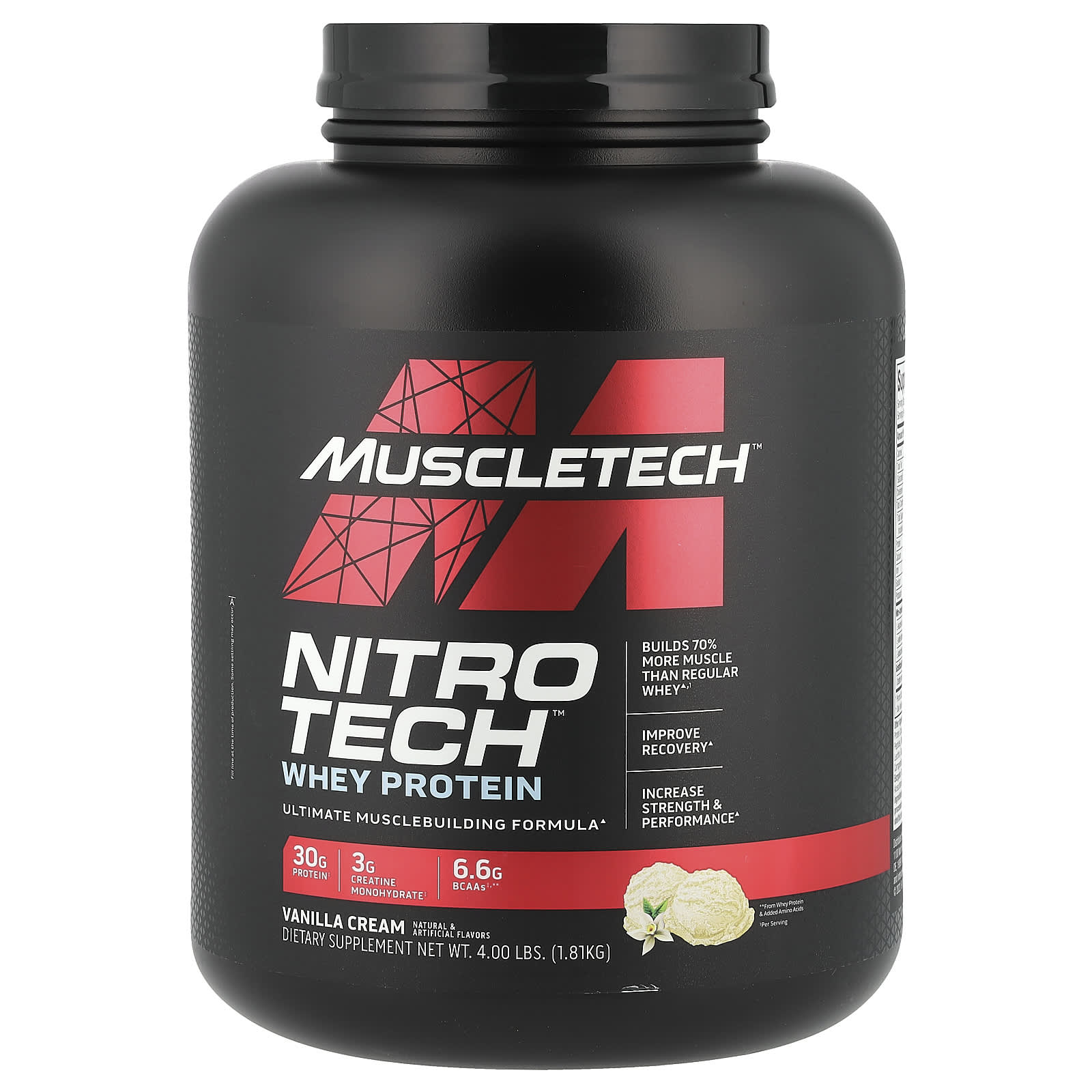

Nitro-Tech™ Whey Protein, Vanilla Cream, 1.81Kg (4Lbs)